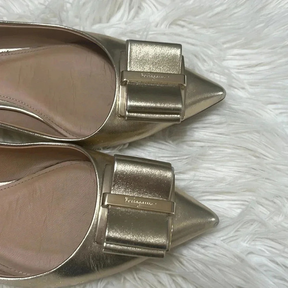 Salvatore Ferragamo - Zeri Golden pointed ballets - Picture 3 of 16
